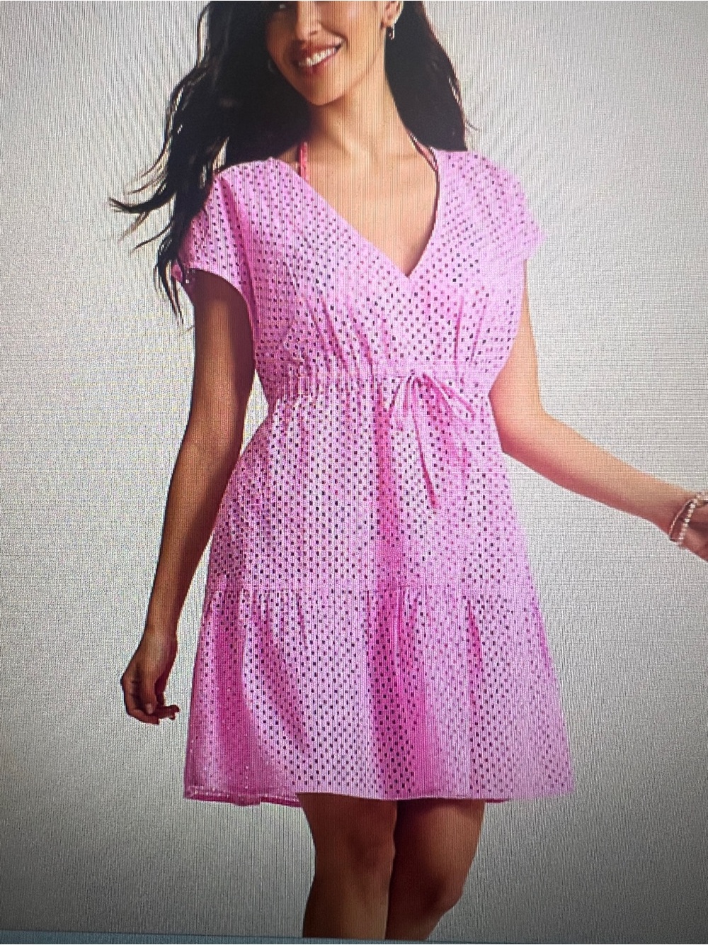 NWT Tommy Bahama Eyelet Cotton Cover Up Dress Lilace Chiffon XS